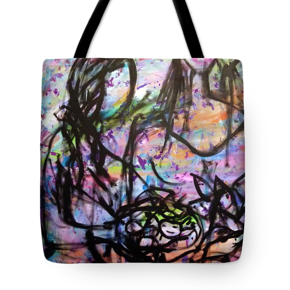  Tote Bag featuring the painting Color of lifes by Wanvisa Klawklean