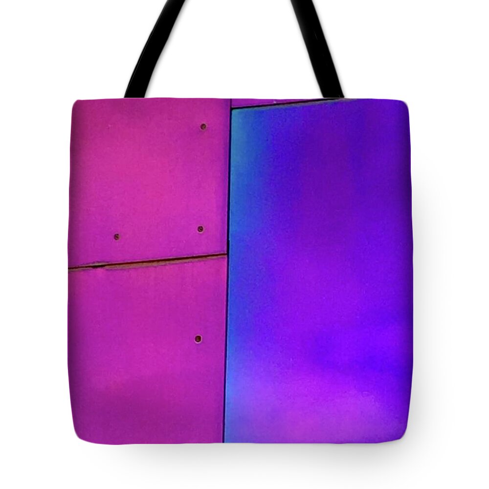 Vibrant Color Reflected Light Frank Gehry Seattle Rock N Roll Museum Tote Bag featuring the photograph Color Series 1-11 by J Doyne Miller