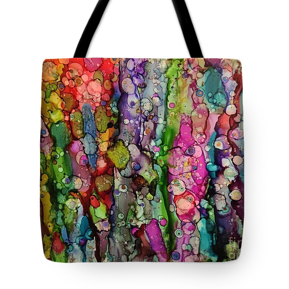 Abstract Painting Tote Bag featuring the painting Color Splash Delight by Nancy Koehler