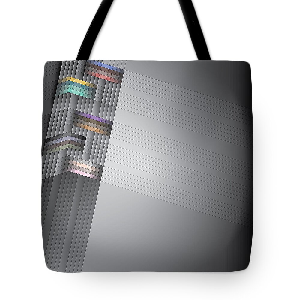 Color Tote Bag featuring the digital art Color Strap Edifice by Kevin McLaughlin