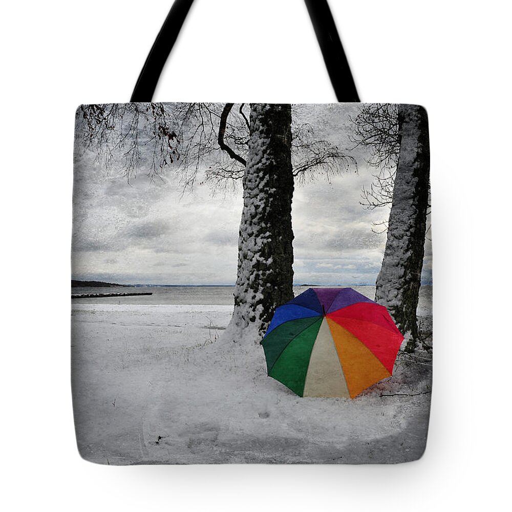 Umbrella Tote Bag featuring the photograph Color to the Melancholy by Randi Grace Nilsberg