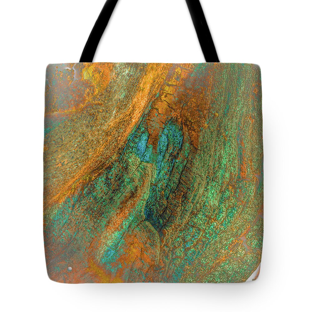 Abstract Tote Bag featuring the photograph Color Vein Bark Abstract by Bruce Pritchett