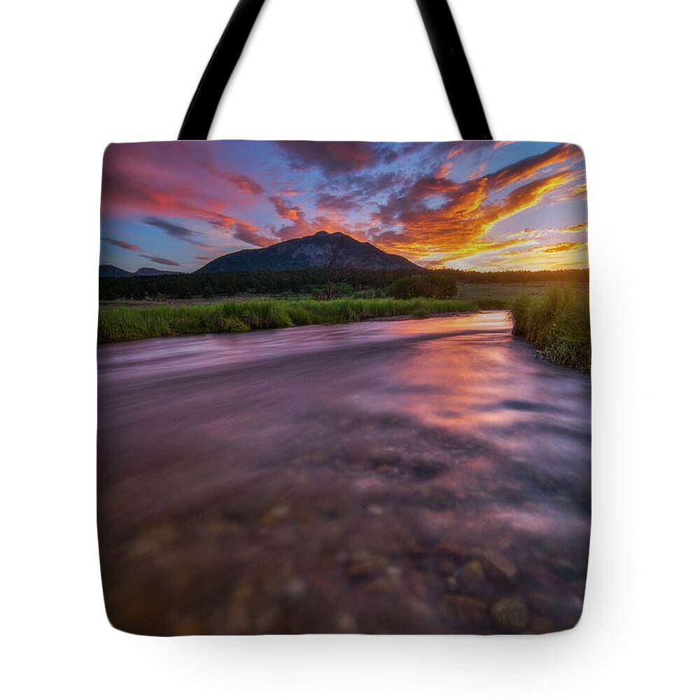 Sunrise Tote Bag featuring the photograph Colorado Morning by Darren White
