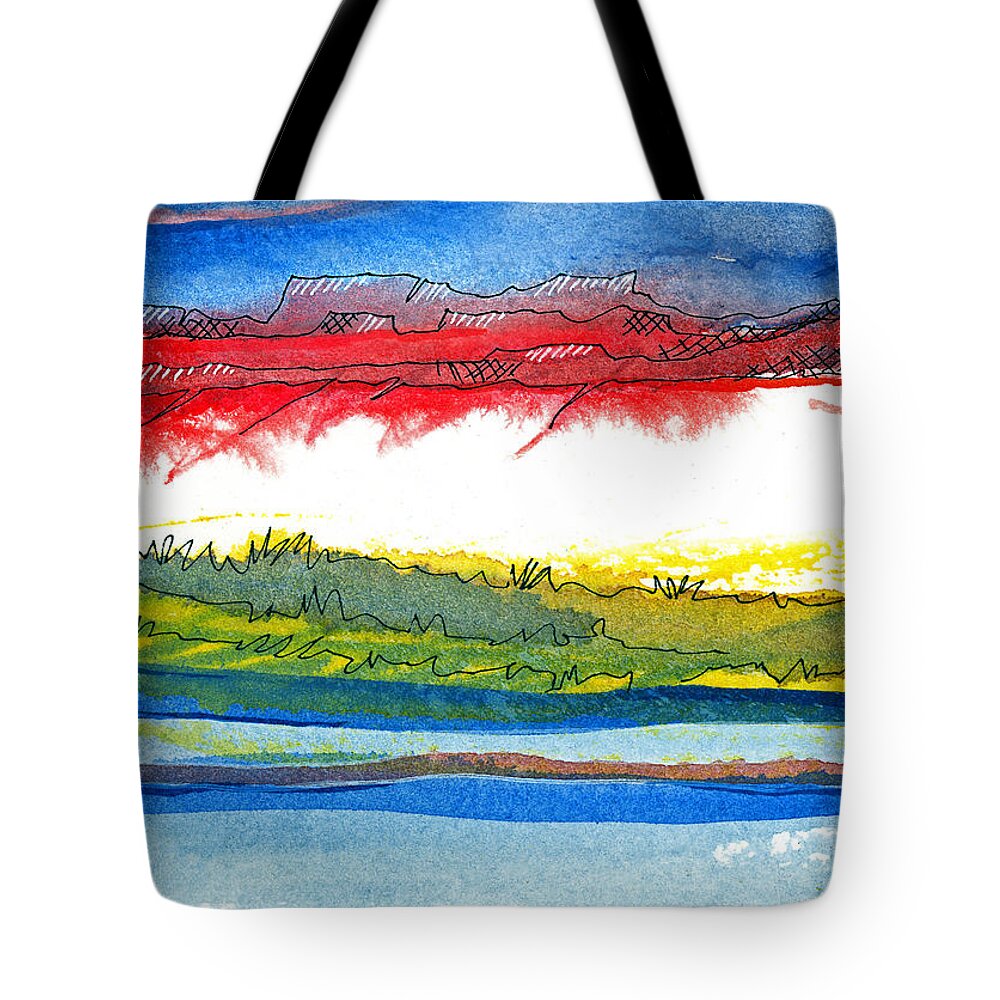 River Tote Bag featuring the mixed media Colorado River I by Tonya Doughty