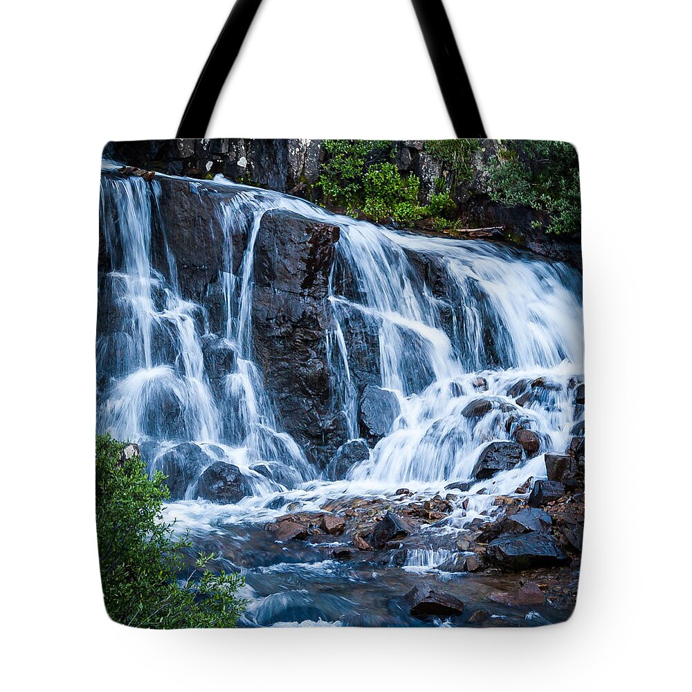 Jay Stockhaus Tote Bag featuring the photograph Colorado Waterfall by Jay Stockhaus
