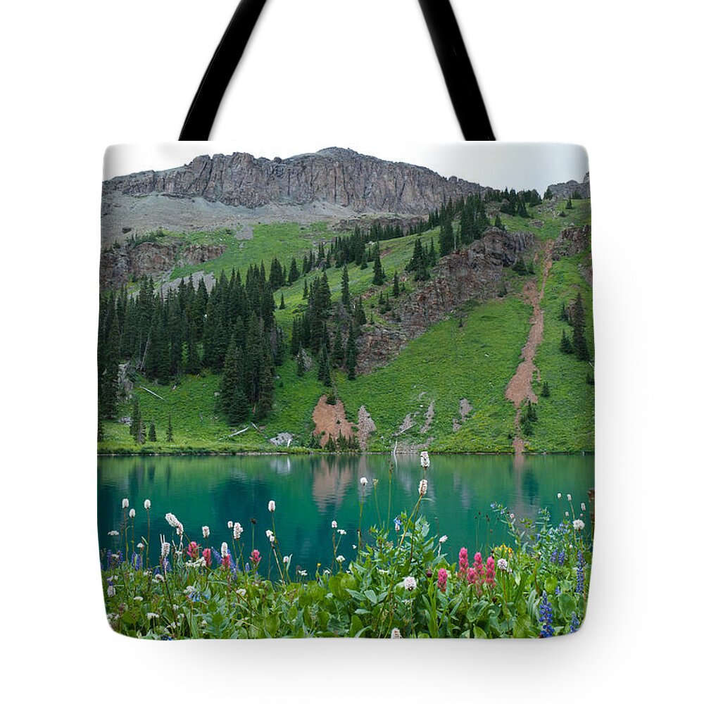Blue Lake Tote Bag featuring the photograph Colorful Blue Lakes Landscape by Cascade Colors