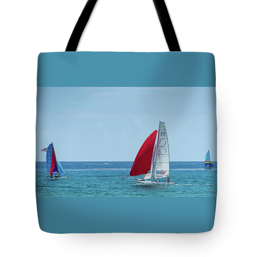 Florida Tote Bag featuring the photograph Colorful Catamarans 3 Delray Beach Florida by Lawrence S Richardson Jr