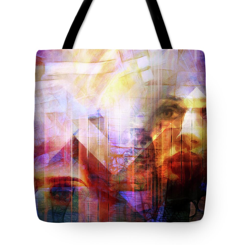 Colorful Drama Tote Bag featuring the digital art Colorful Drama Vision by Lutz Baar