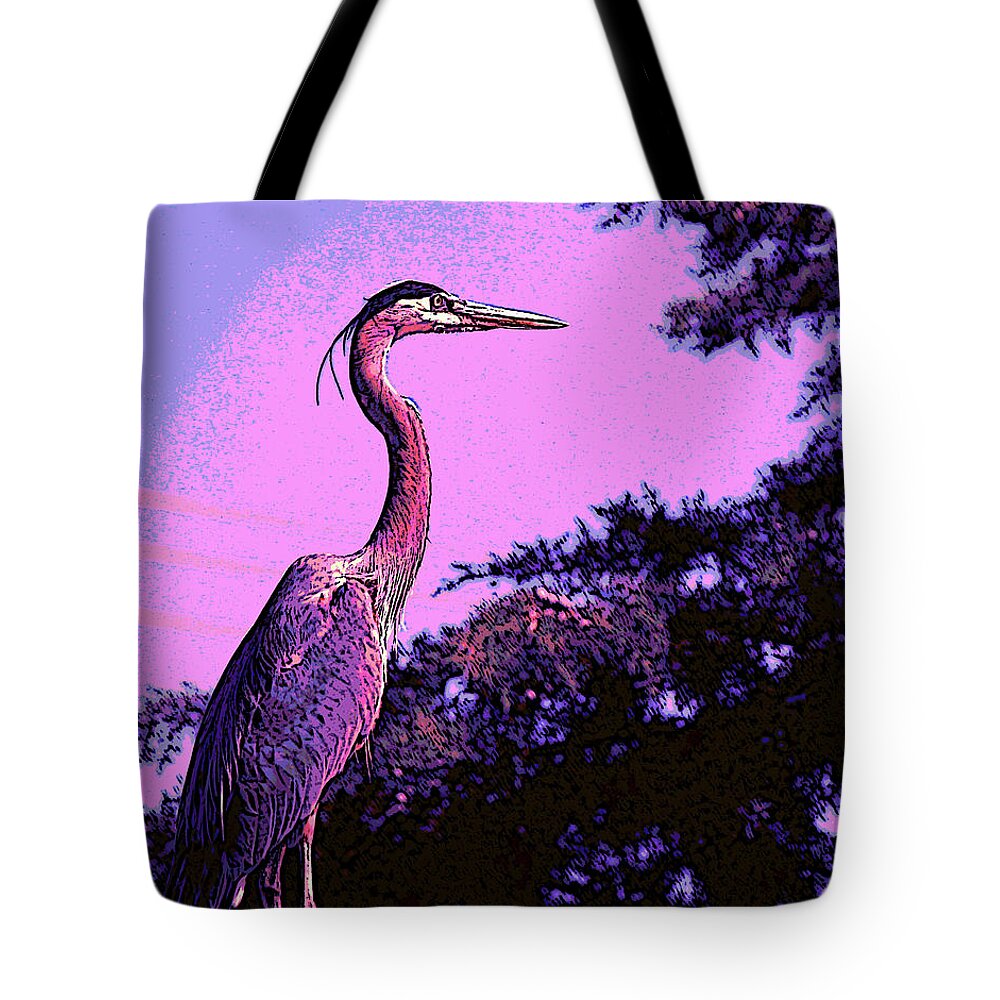 Heron Tote Bag featuring the photograph Colorful Heron by April Burton