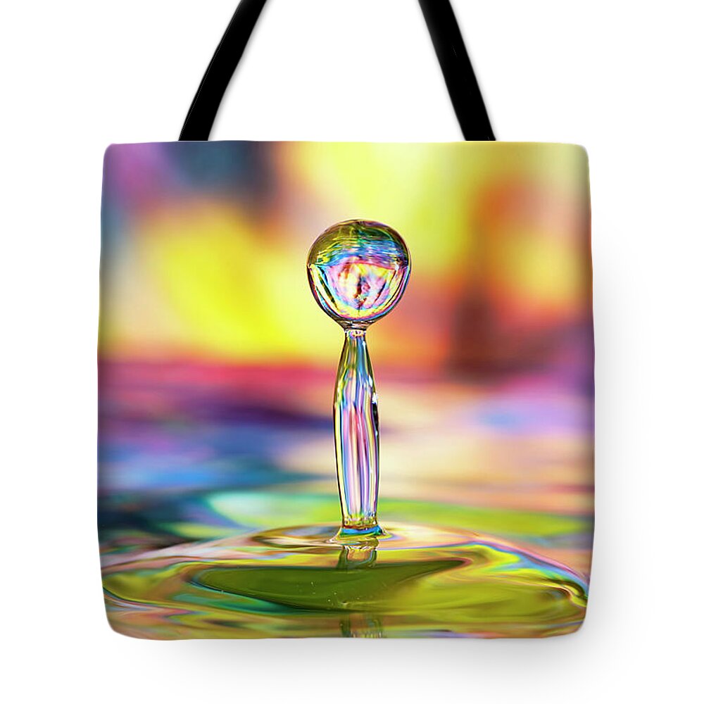 Tie Dye Tote Bag featuring the photograph Colorful Splash by Darren Fisher