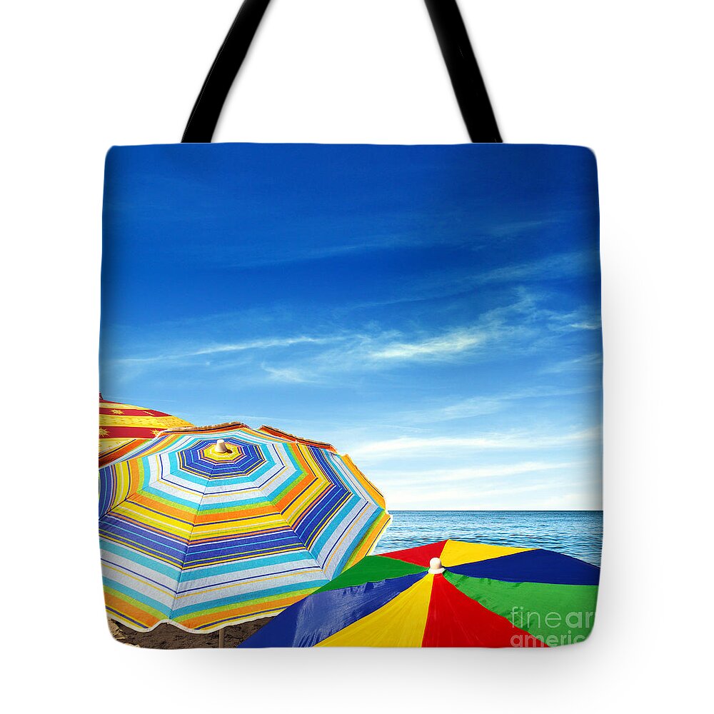 Abstract Tote Bag featuring the photograph Colorful Sunshades by Carlos Caetano