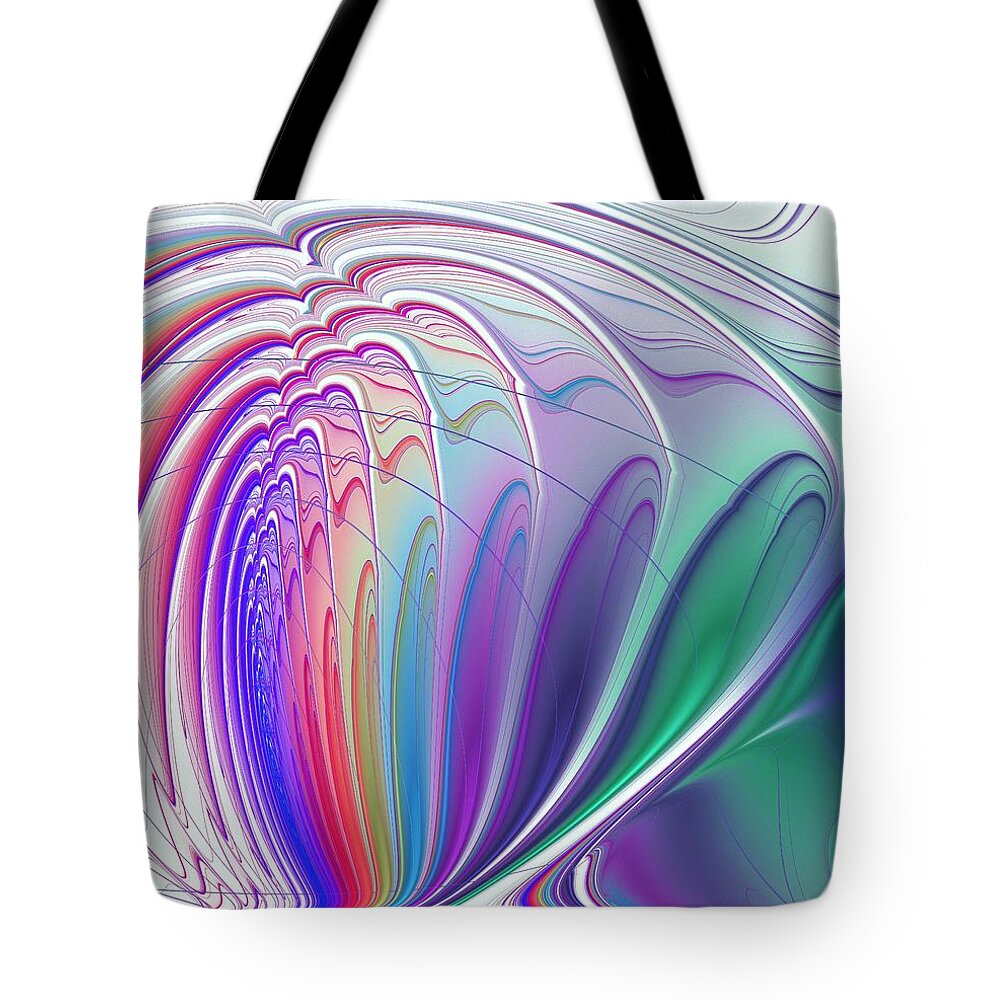 Wave Tote Bag featuring the digital art Colorful Waves by Anastasiya Malakhova