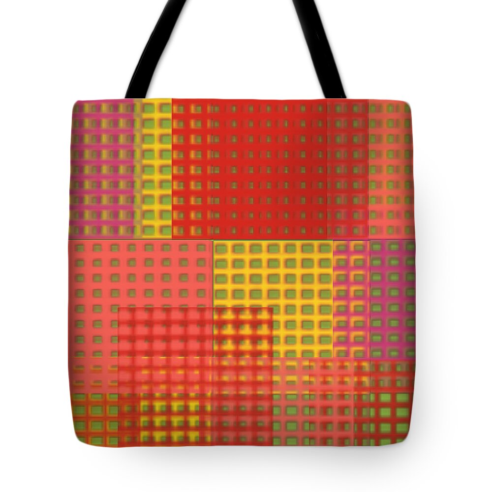 Digital Art Tote Bag featuring the painting Colorful Weave by Bonnie Bruno
