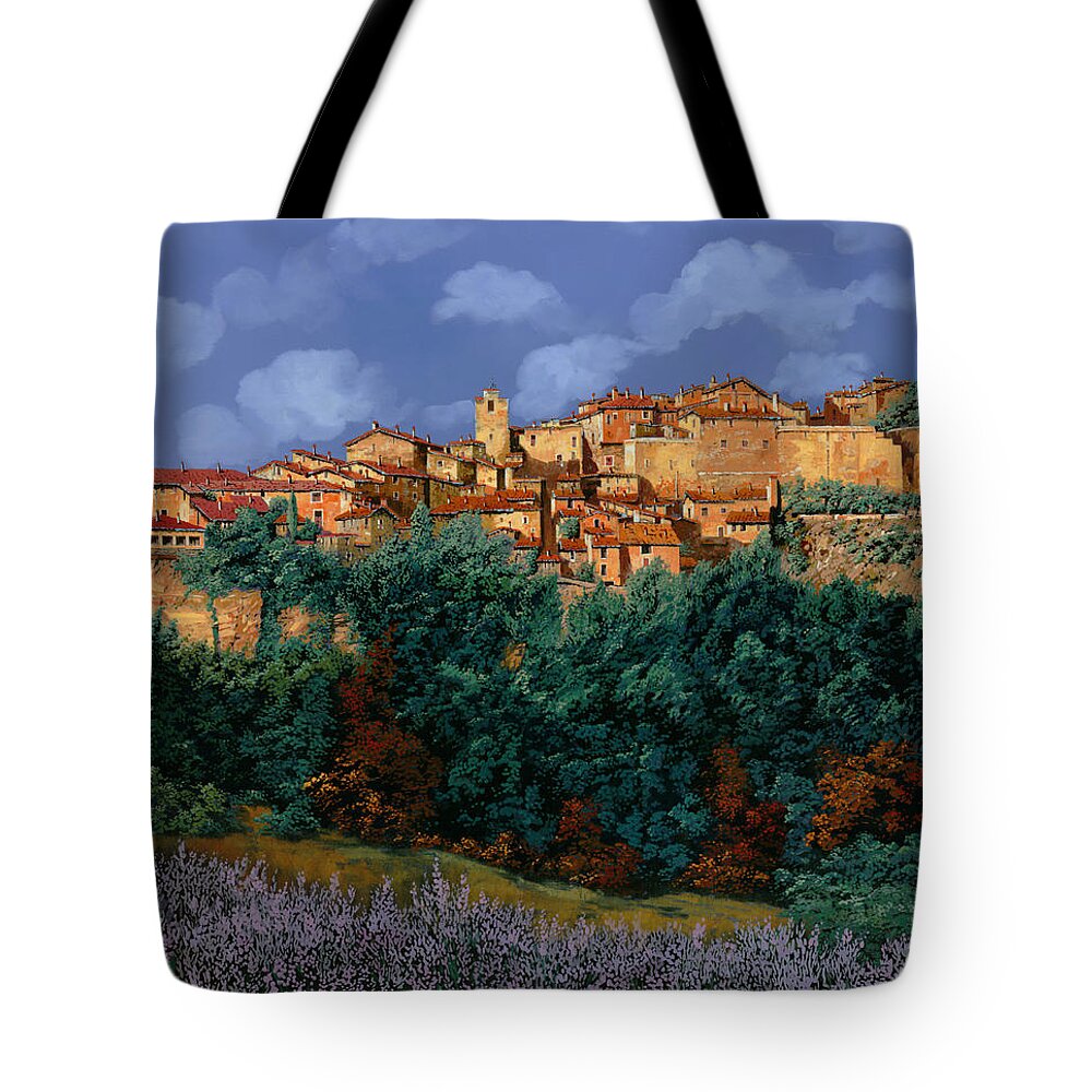 Provence Tote Bag featuring the painting colori di Provenza by Guido Borelli