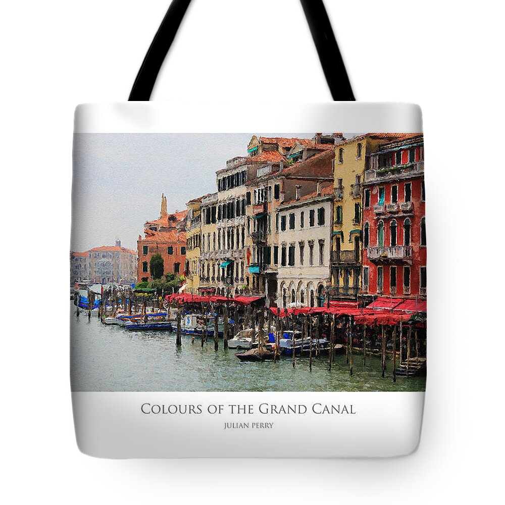 Archetecture Tote Bag featuring the digital art Colours of the Grand Canal by Julian Perry