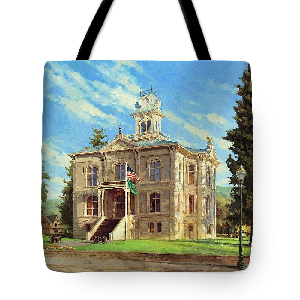 Courthouse Tote Bag featuring the painting Columbia County Courthouse by Steve Henderson