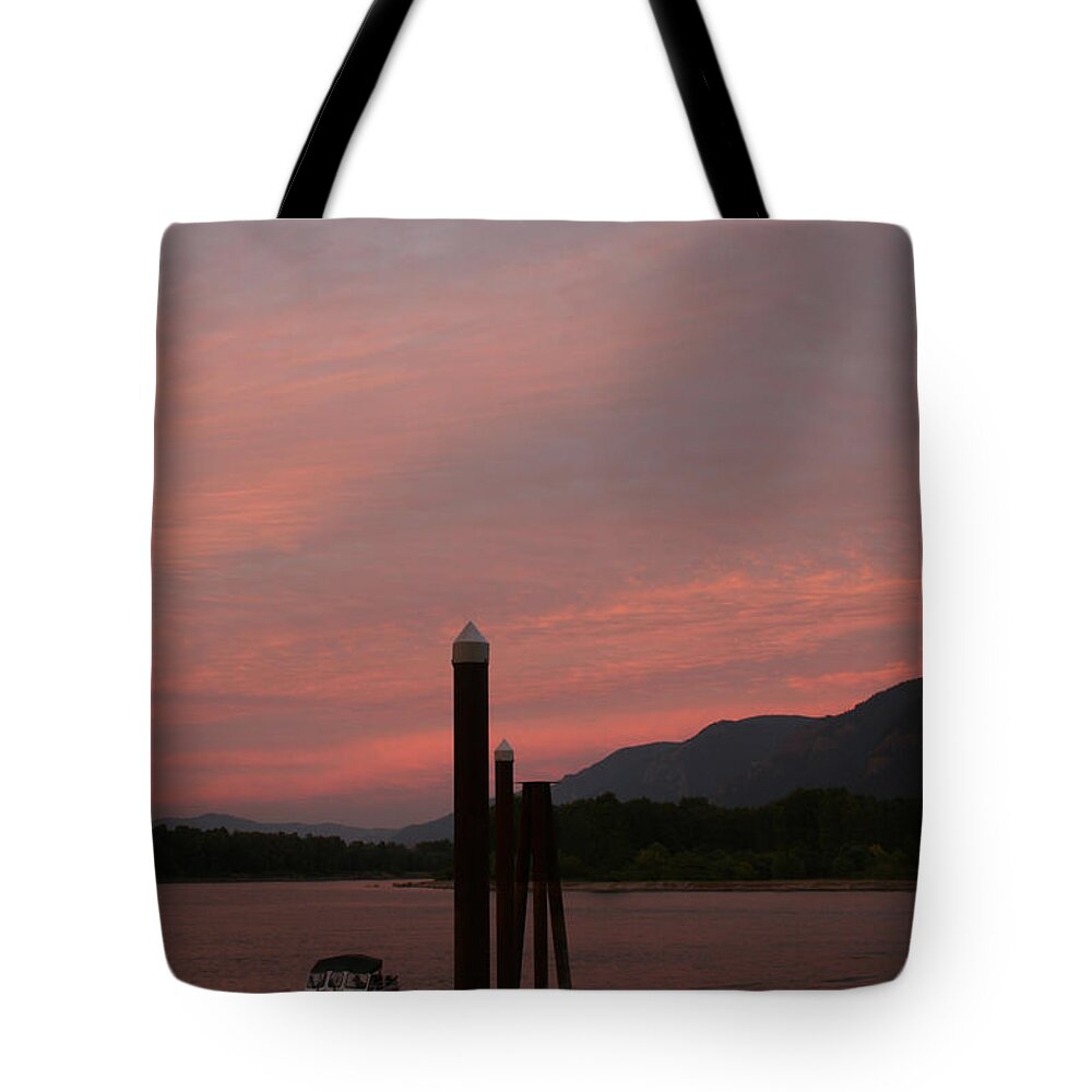 Columbia Tote Bag featuring the photograph Columbia Dusk by Dylan Punke