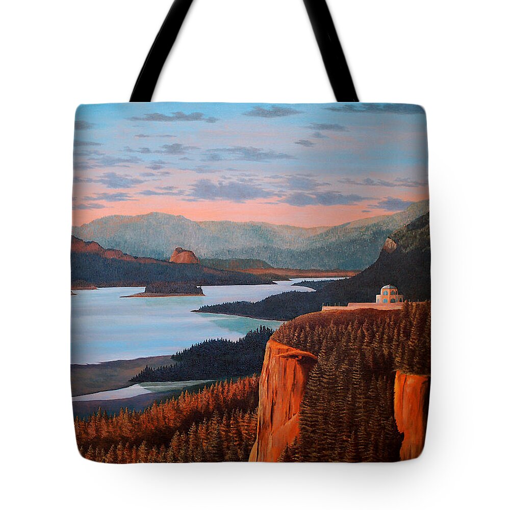 Landscape Tote Bag featuring the painting Columbia River by Douglas Castleman