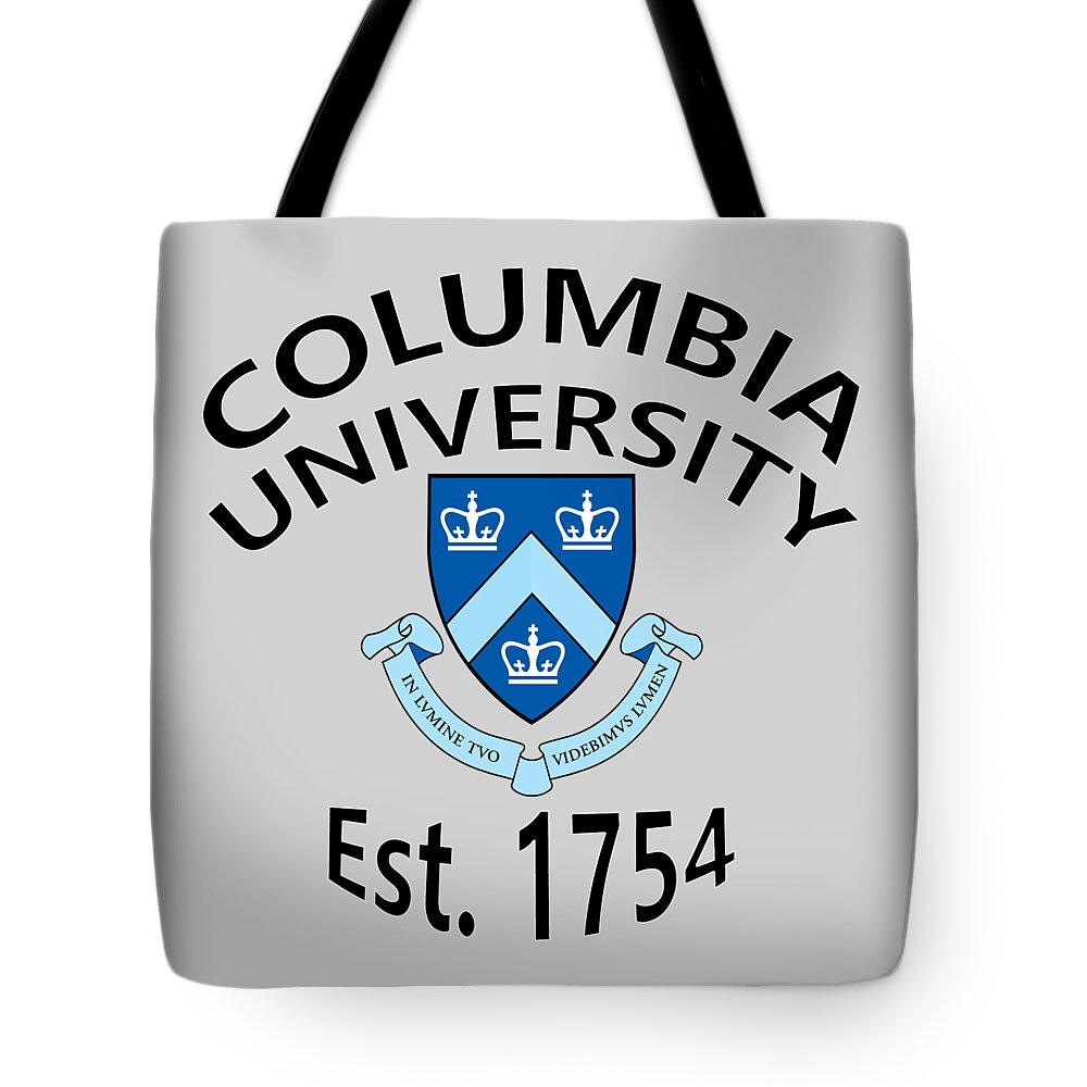 Columbia University Tote Bag featuring the digital art Columbia University Est 1754 by Movie Poster Prints