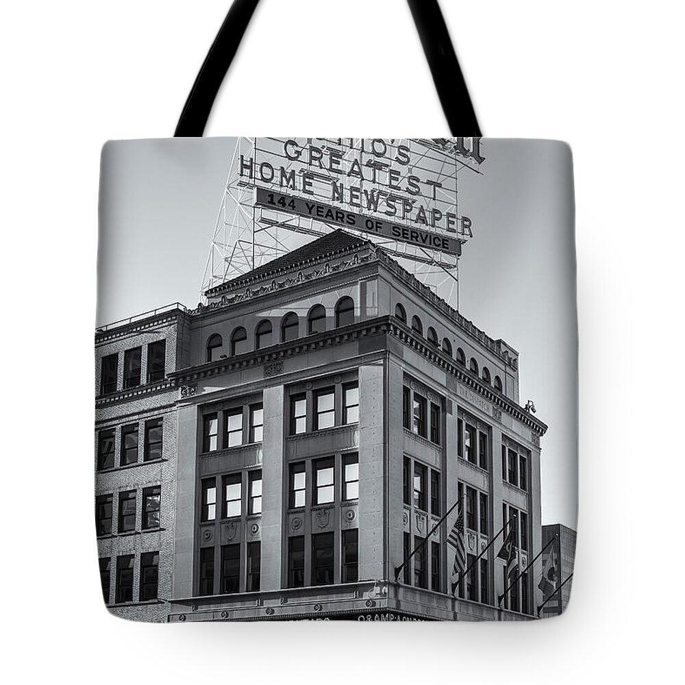 Clarence Holmes Tote Bag featuring the photograph Columbus Dispatch Building II by Clarence Holmes