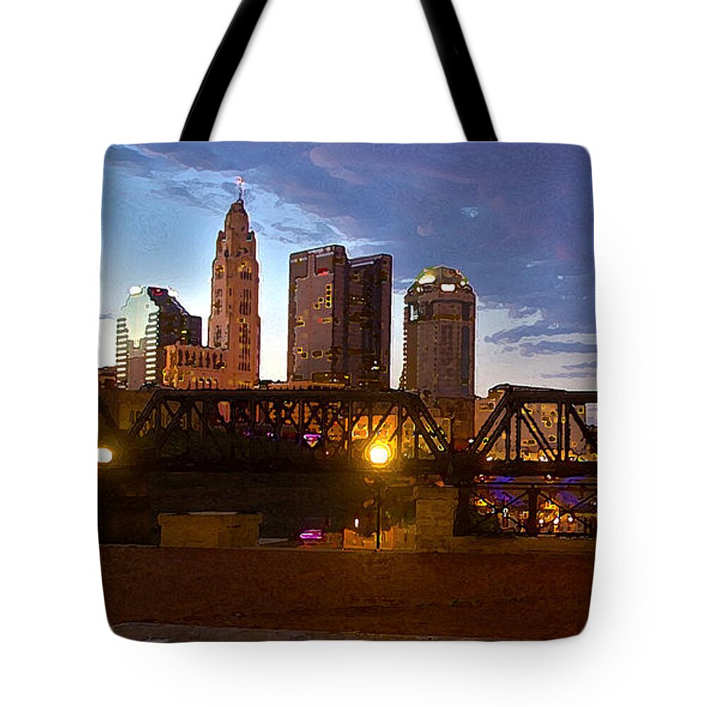 Columbus Tote Bag featuring the digital art Columbus Night 1517 by Brian Gryphon