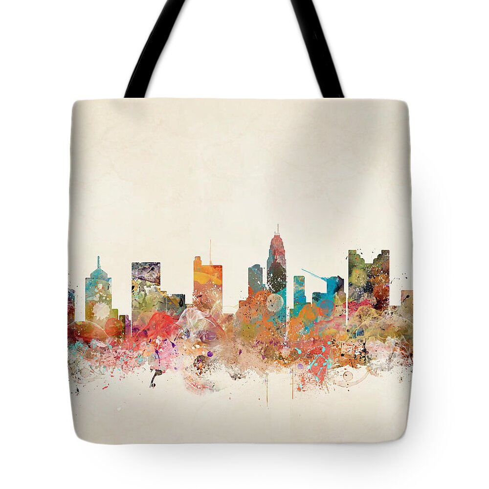 Columbus Ohio Tote Bag featuring the painting Columbus Ohio Skyline by Bri Buckley