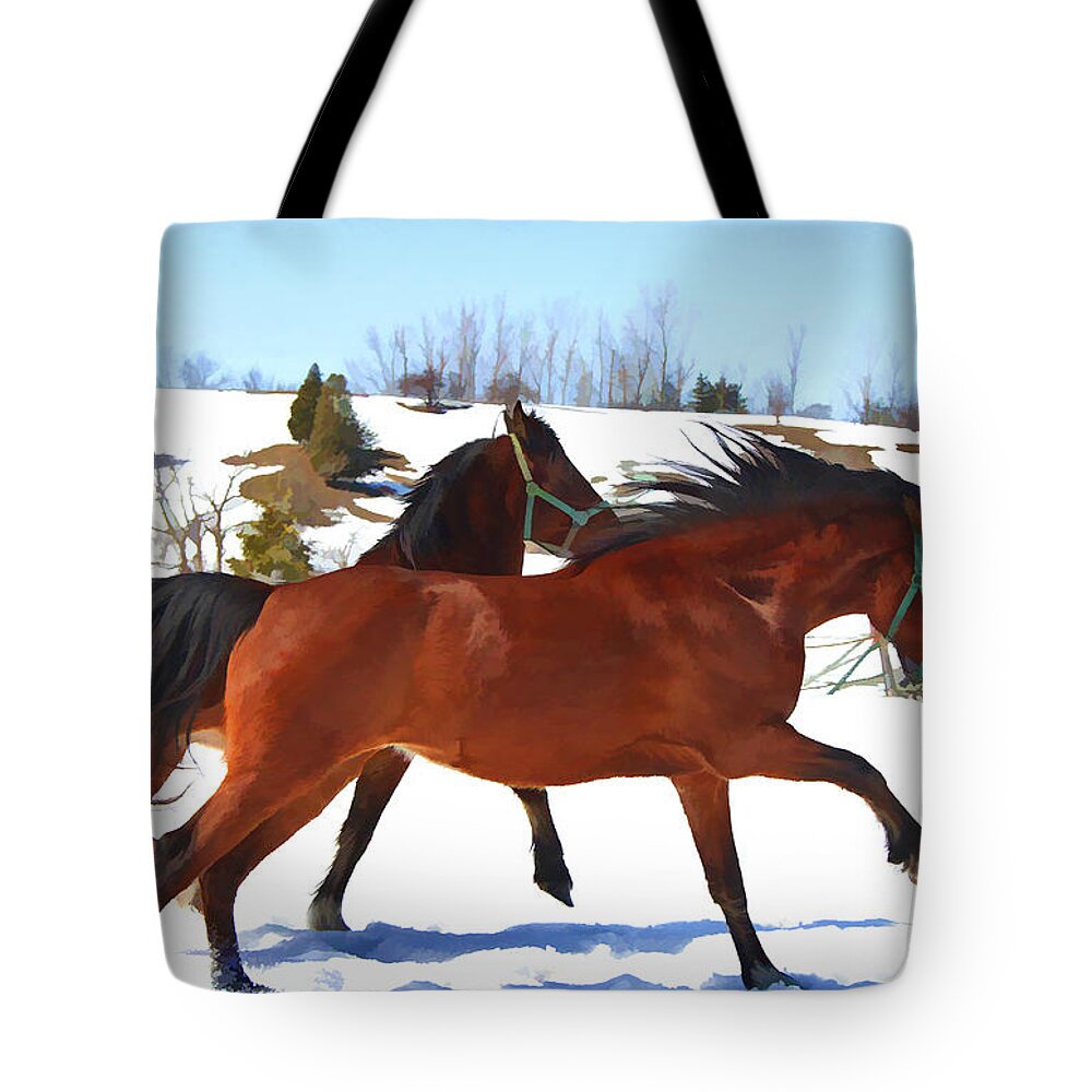 Animal Tote Bag featuring the digital art Come and Play by Davandra Cribbie