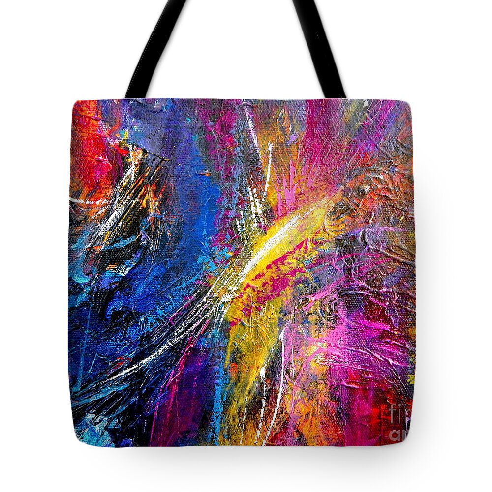 Abstract Expressionist Artwork Tote Bag featuring the painting Come to call by Priscilla Batzell Expressionist Art Studio Gallery