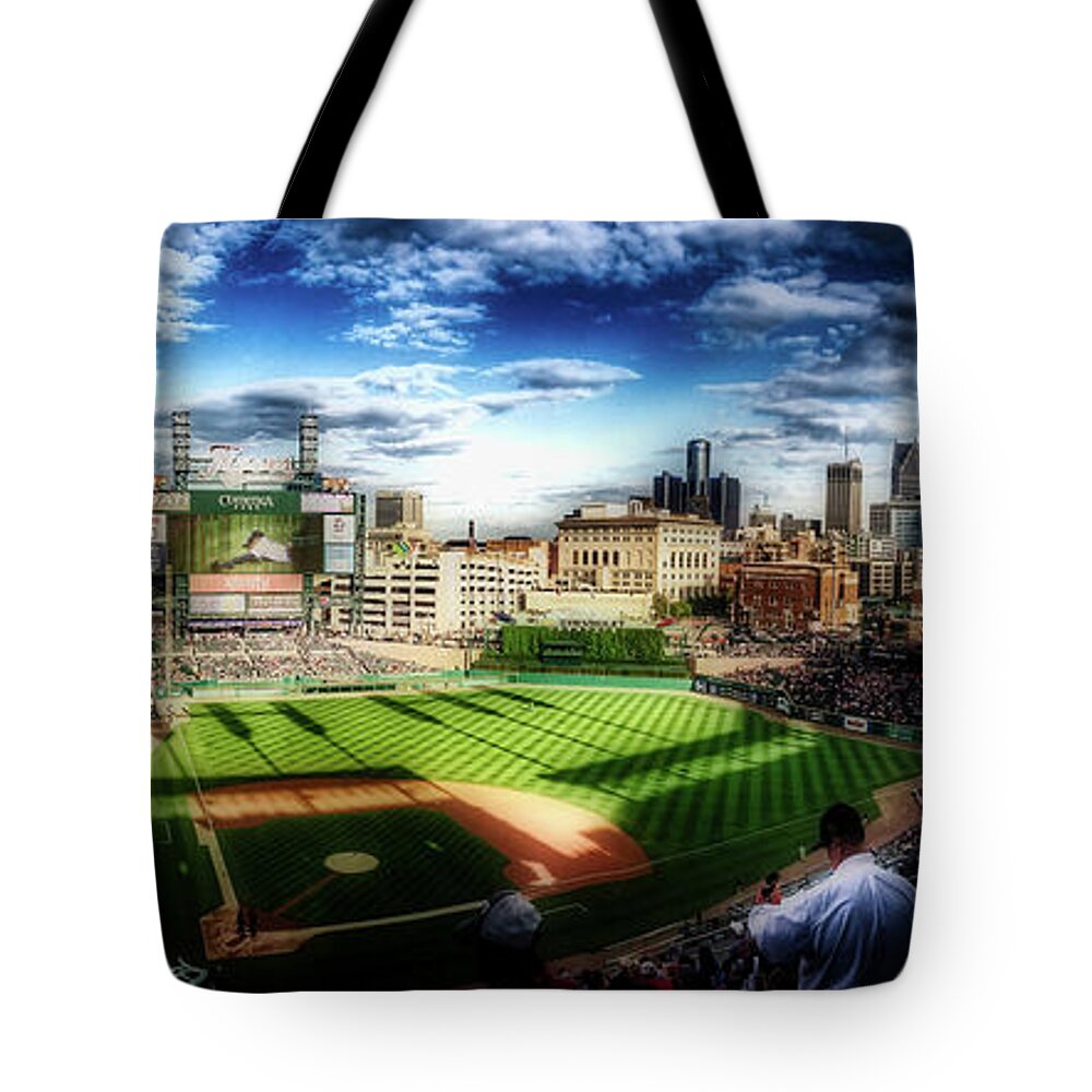 Comerica Park Tote Bag featuring the photograph Comerica Park, Detroit by Mountain Dreams