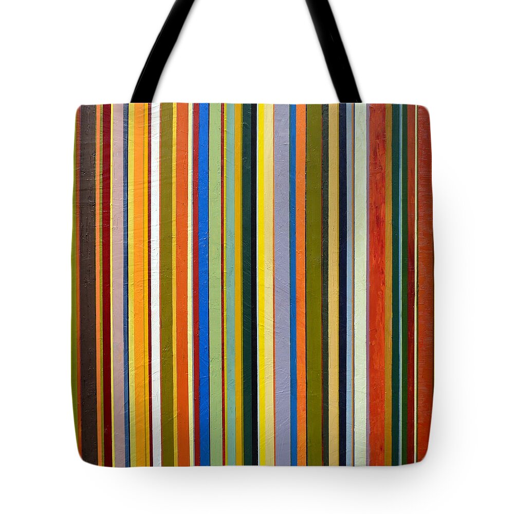 Textured Tote Bag featuring the painting Comfortable Stripes by Michelle Calkins