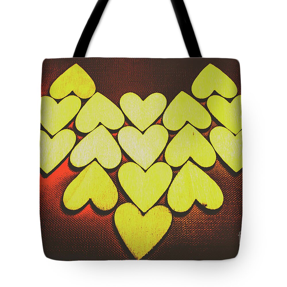 Comic Tote Bag featuring the photograph Comic art hearts by Jorgo Photography