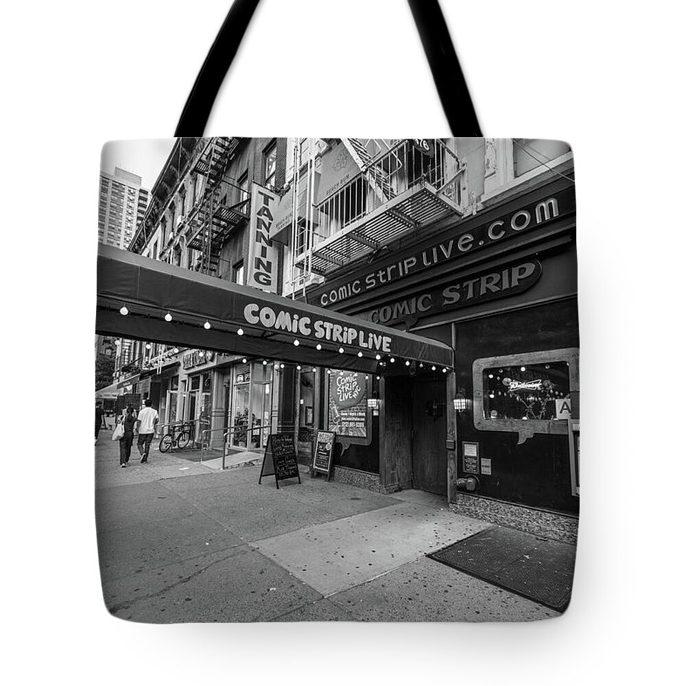 B&w Tote Bag featuring the photograph Comic Strip Live by John McGraw