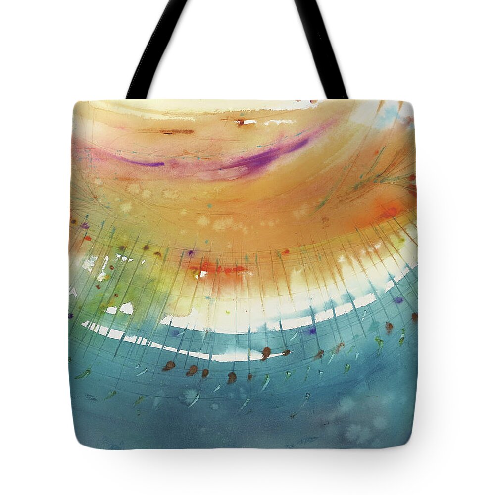 Watercolor Tote Bag featuring the painting Coming up for air by Petra Rau
