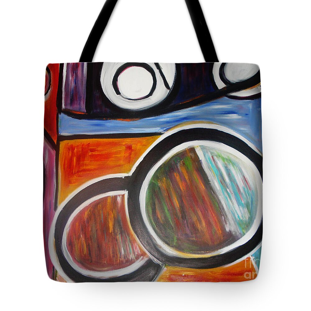 Acrylic Paintoing Tote Bag featuring the painting Commitment by Yael VanGruber