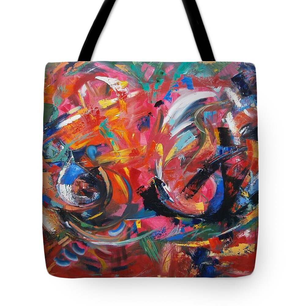 Commotion Tote Bag featuring the painting Committee Action by Gary Coleman