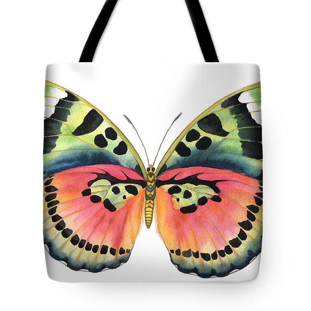 Butterflies Tote Bag featuring the painting Common Pink Forester by Lucy Arnold