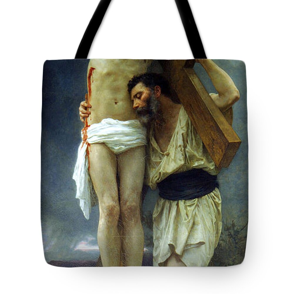 William Tote Bag featuring the painting Compassion by William Adolphe Bouguereau