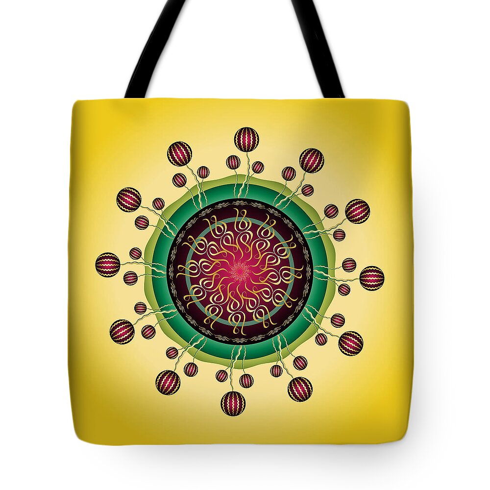 Mandala Tote Bag featuring the digital art Complexical No 2221 by Alan Bennington