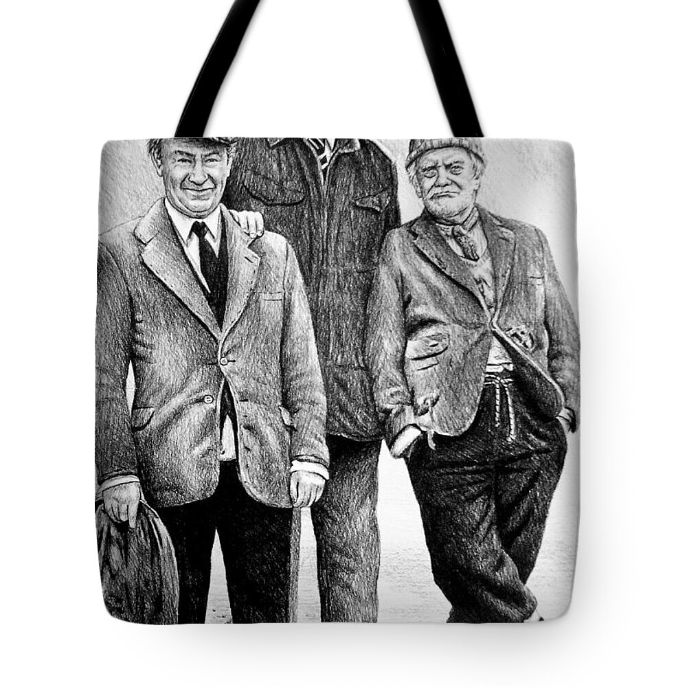  Last Of The Summer Wine Tote Bag featuring the painting Compo Clegg and Foggy 2 by Andrew Read