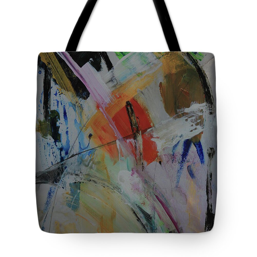 Abstract Tote Bag featuring the painting Composition 20187 by Walter Fahmy