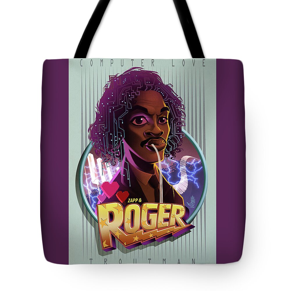 Roger Troutman Tote Bag featuring the digital art Computer Love by Nelson Dedos Garcia