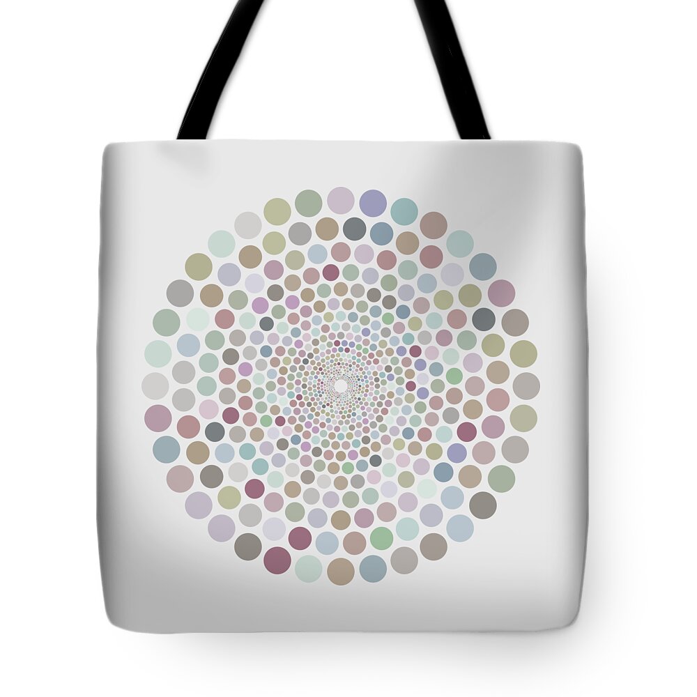 Abstract Tote Bag featuring the painting Vortex Circle - White by Hailey E Herrera