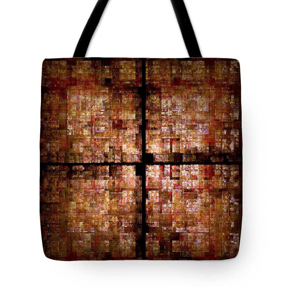 Fractal Tote Bag featuring the digital art Conceptual Construct by Richard Ortolano