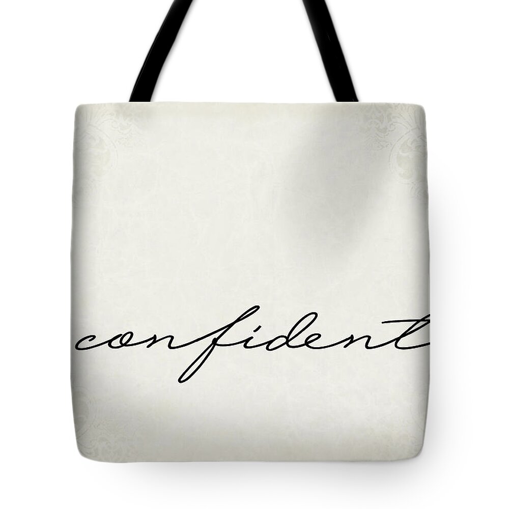 Confident Tote Bag featuring the digital art Confident One Word Series by Ricky Barnard