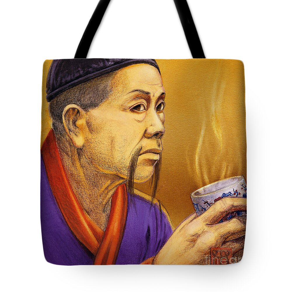 Oriental Tote Bag featuring the painting Confucian Sage by Melissa A Benson