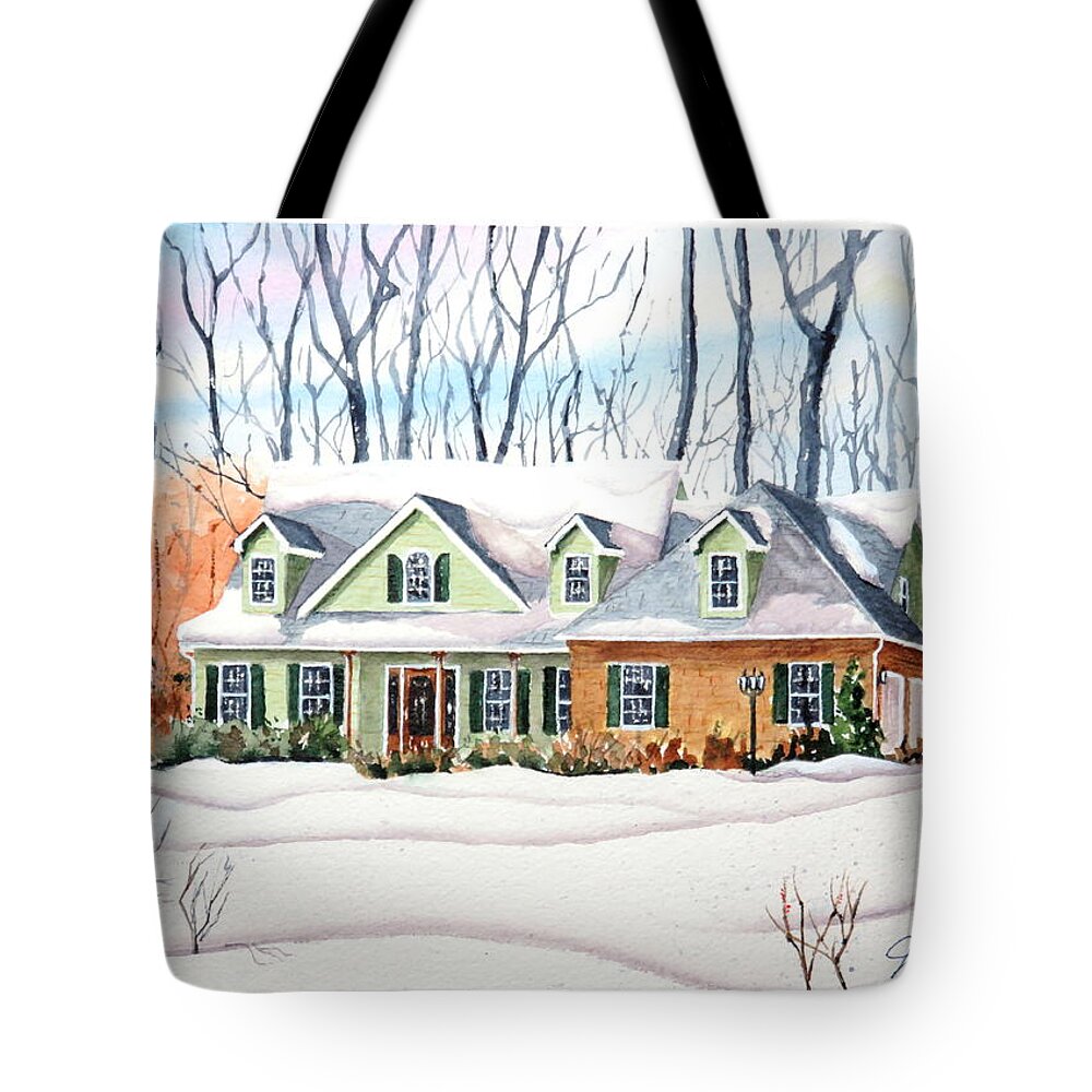 Home Tote Bag featuring the painting Connecticut Home by Joseph Burger