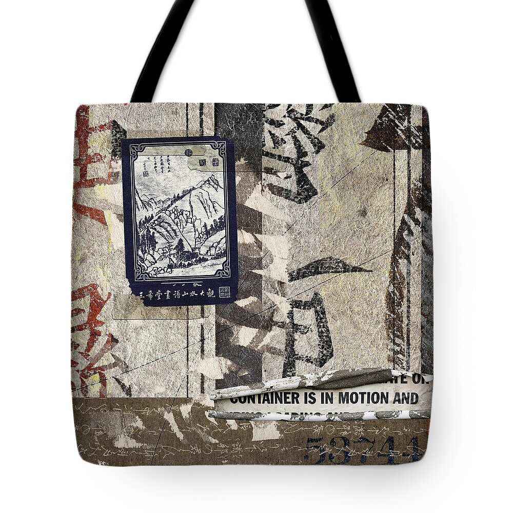 Square Tote Bag featuring the photograph Container is in Motion by Carol Leigh