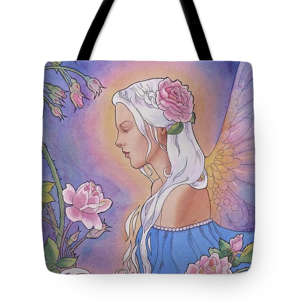 Watercolor Tote Bag featuring the painting Contemplation of Beauty by Victoria Lisi