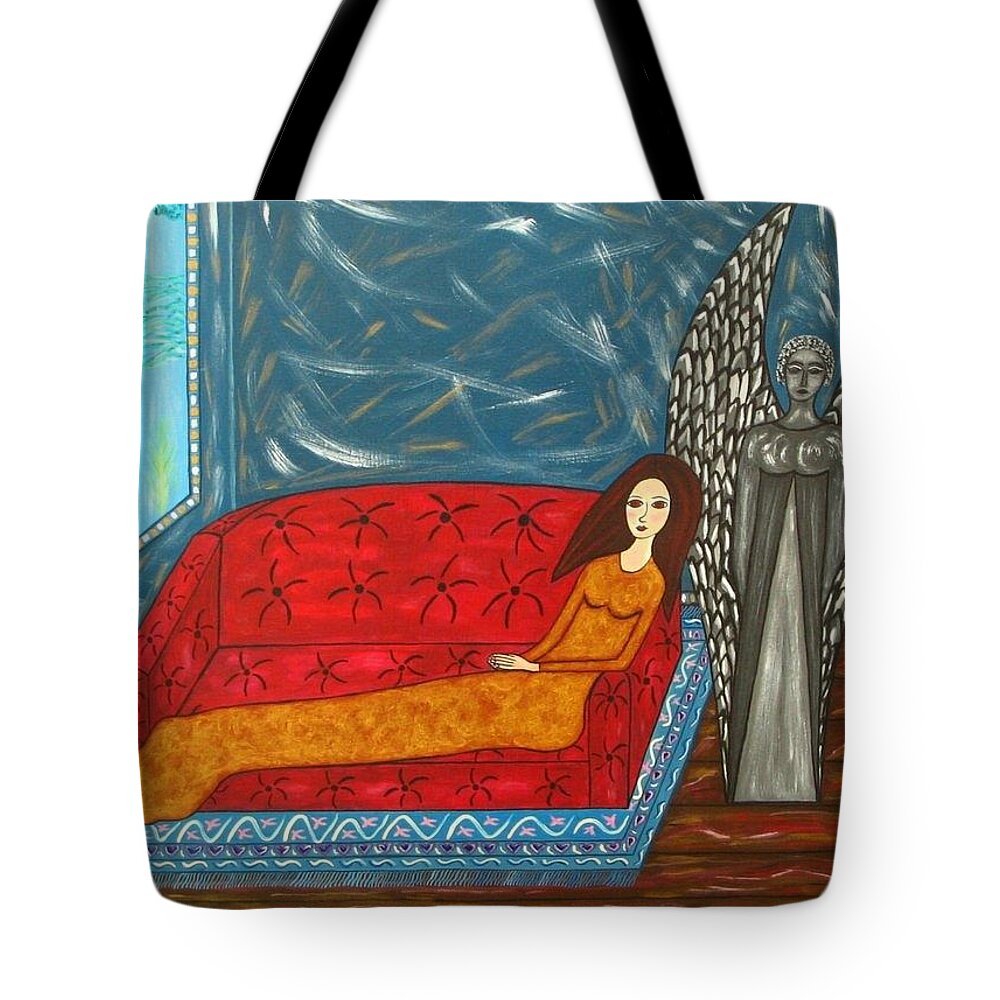  Tote Bag featuring the painting Contempletion by Sandra Marie Adams by Sandra Marie Adams