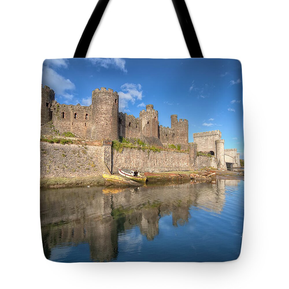 Conwy Castle Tote Bag featuring the photograph Conwy Castle by Adrian Evans